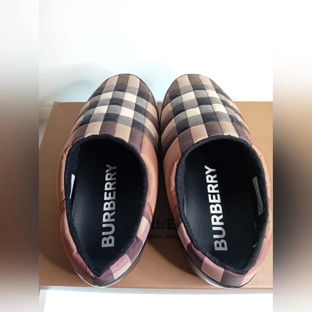 New Authentic BURBERRY SLIPPERS AND CLOGS MEN FABRIC BROWN BIRCH